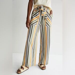 Anthropologie striped wide leg pants
